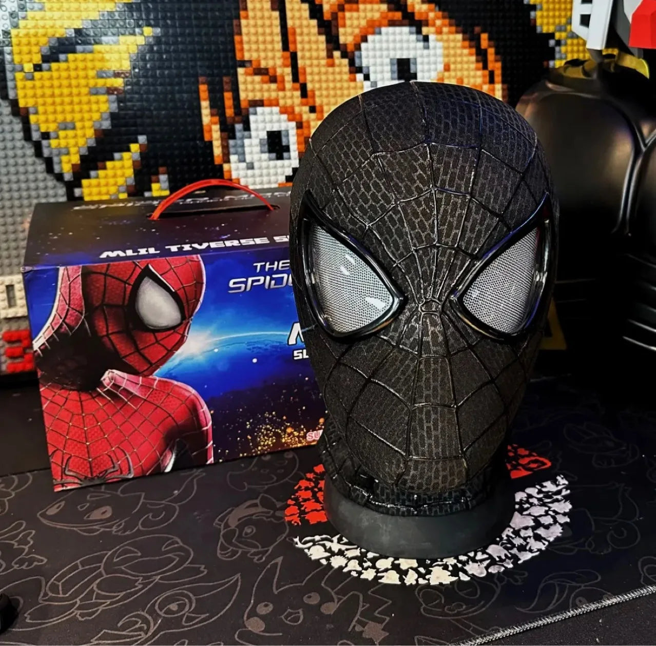 Masque Spiderman Noir Ultra Réaliste V1.0 - Peter Parker (Tobey Maguire) SPIDER MASK (Boutique Spiderman)